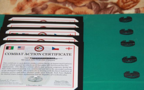 Certifikát k odznaku za bojový kontakt